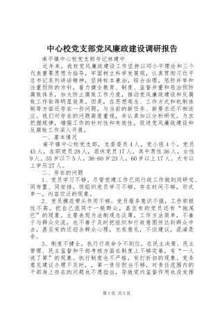 2024年中心校党支部党风廉政建设调研报告