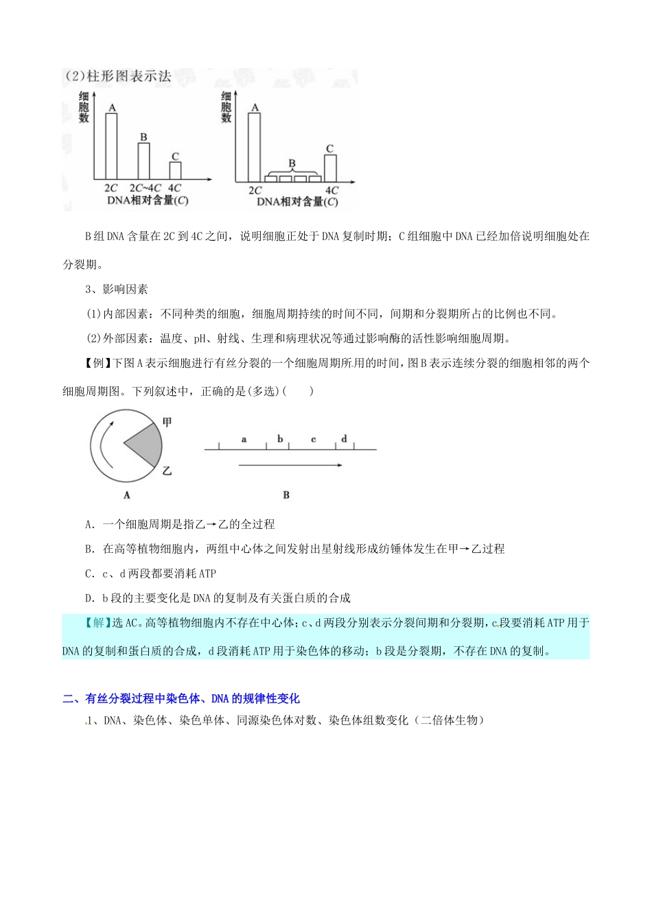 （考纲全景透析）高考生物 6.1 细胞的增殖基础复习 新人教版必修1_第3页