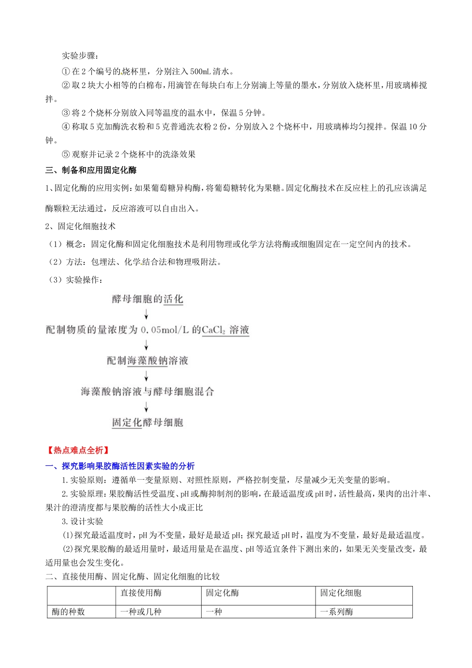 （考纲全景透析）高考生物 专题4 酶的研究与应用基础复习 新人教版选修1_第2页