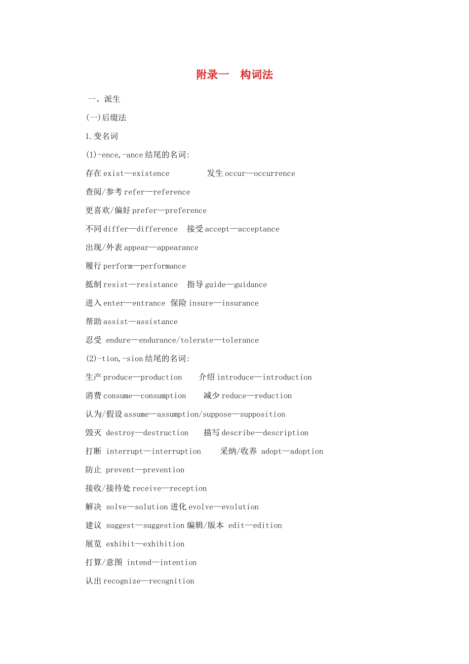 （课标专用 5年高考3年模拟A版）高考英语 附录-人教版高三英语试题_第1页