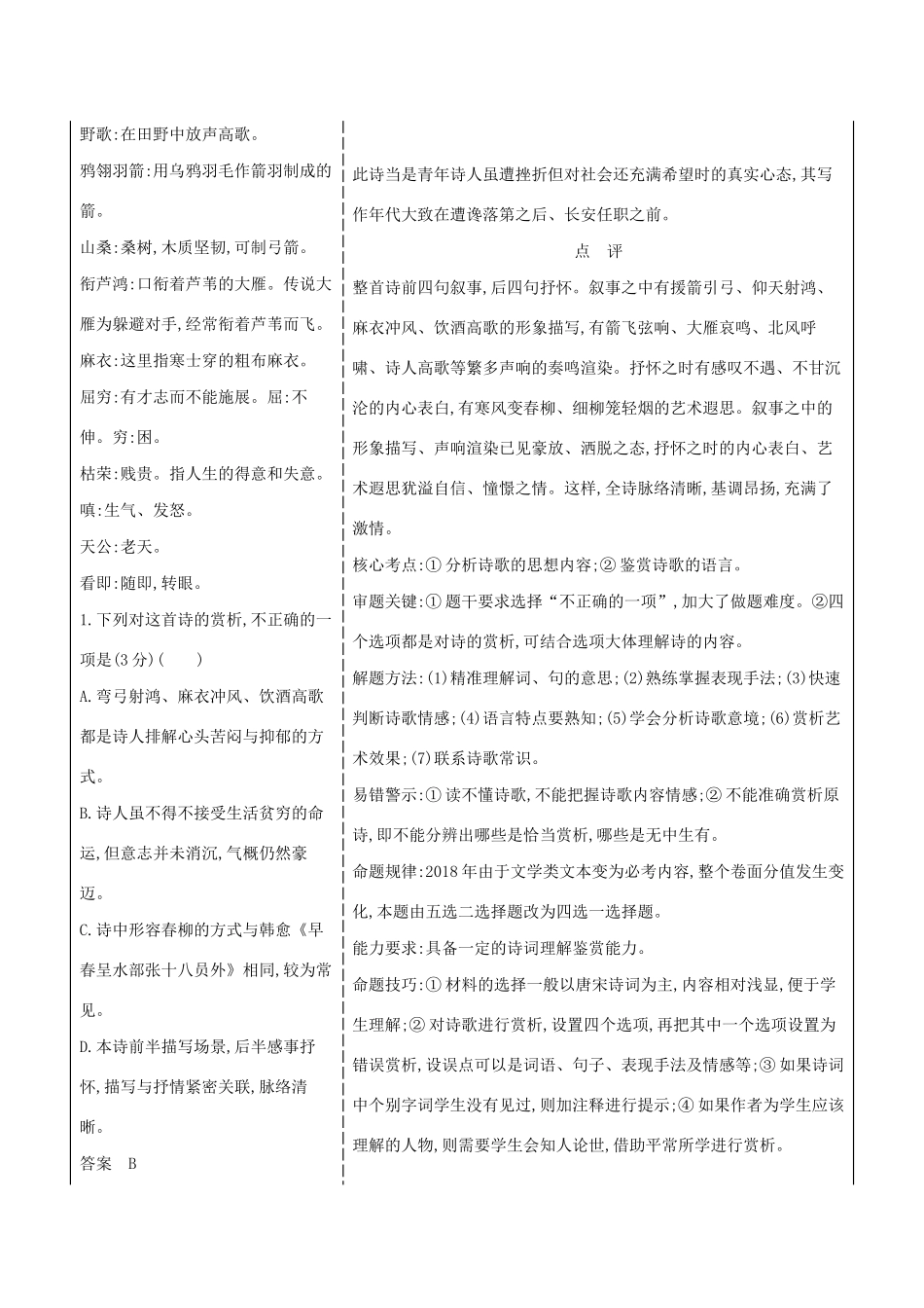 （课标专用 5年高考3年模拟A版）高考语文 专题九 古代诗歌鉴赏试题-人教版高三语文试题_第3页