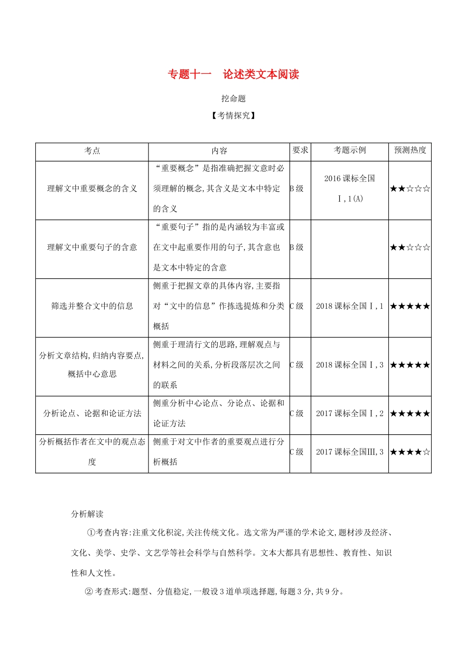 （课标专用 5年高考3年模拟A版）高考语文 专题十一 论述类文本阅读试题-人教版高三语文试题_第1页
