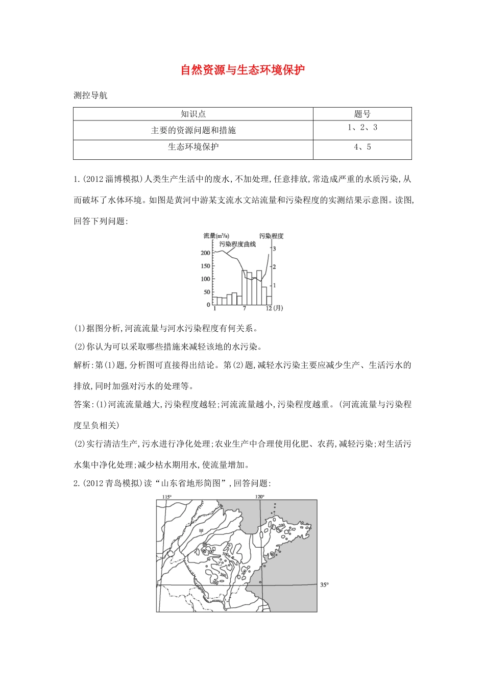 （考黄金）高考历史一轮检测 第33讲自然资源与生态环境保护精讲精析 新人教版必修2_第1页