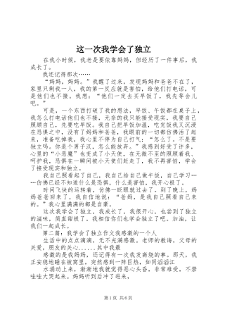 2024年这一次我学会了独立