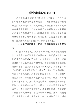 2024年中学党廉建设自查汇报