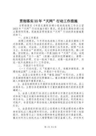 2024年贯彻落实天网行动工作措施