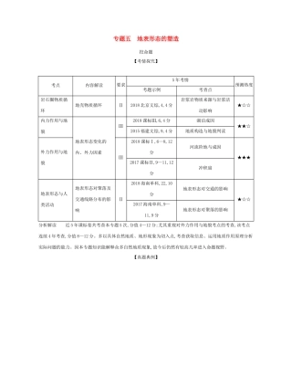 （课标专用 A版）高考地理 专题五 地表形态的塑造试题-人教版高三地理试题