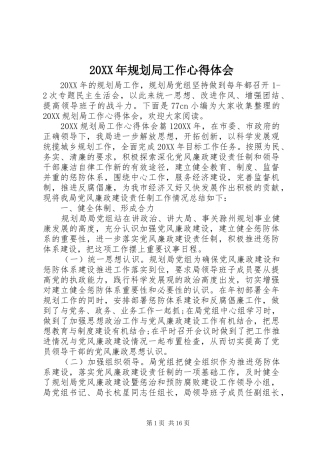 2024年规划局工作心得体会