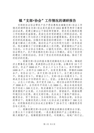2024年镇“支部+协会”工作情况的调研报告