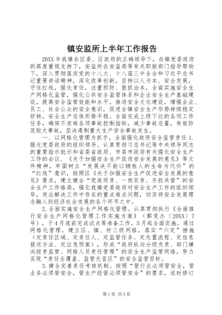 2024年镇安监所上半年工作报告