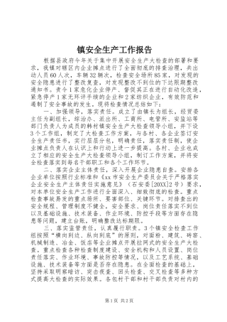 2024年镇安全生产工作报告
