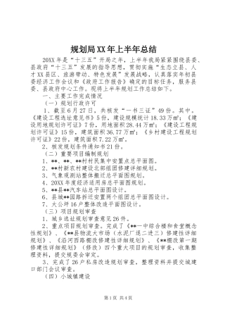 2024年规划局上半年总结