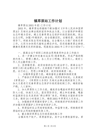 2024年镇草原站工作计划