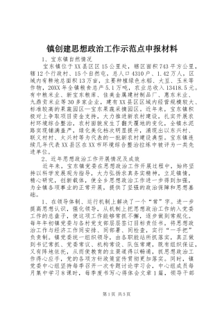 2024年镇创建思想政治工作示范点申报材料