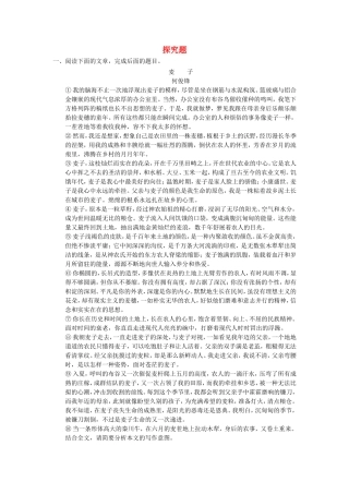 （考黄金）高考语文一轮检测 散文阅读 探究题精讲精析 新人教版