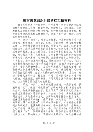 2024年镇村级党组织升级晋档汇报材料