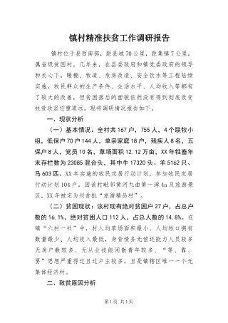2024年镇村精准扶贫工作调研报告