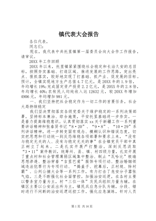 2024年镇代表大会报告
