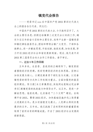 2024年镇党代会报告