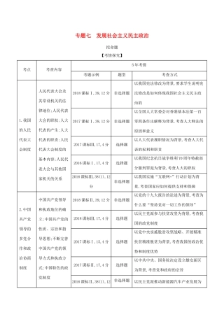（课标专用 A版）高考政治 专题七 发展社会主义民主政治试题-人教版高三政治试题