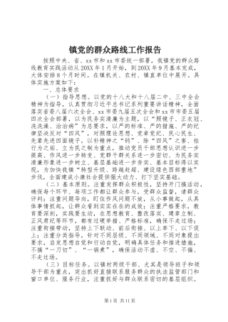 2024年镇党的群众路线工作报告
