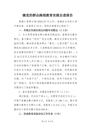 2024年镇党的群众路线教育实践自查报告