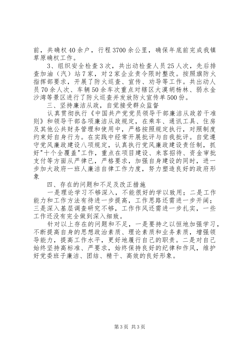 2024年镇党委副书记镇长述职述廉述德报告_第3页