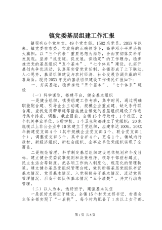 2024年镇党委基层组建工作汇报