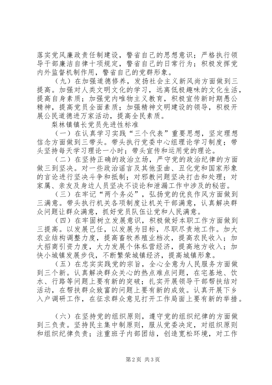 2024年镇党委书记保持党员先进性标准_第2页