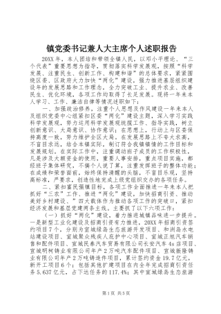 2024年镇党委书记兼人大主席个人述职报告