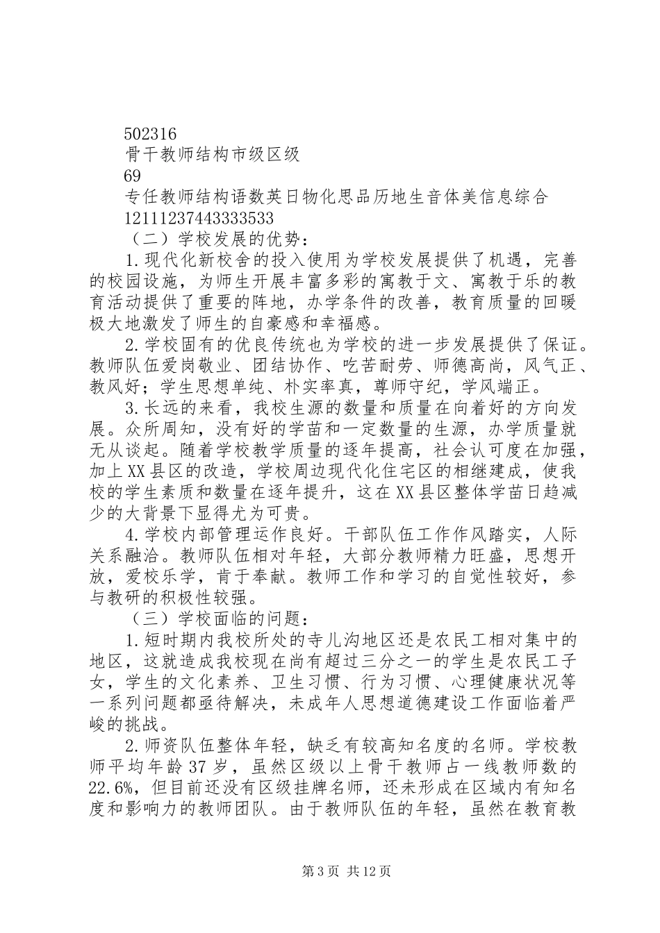 2024年中学十二五发展规划汇报材料_第3页