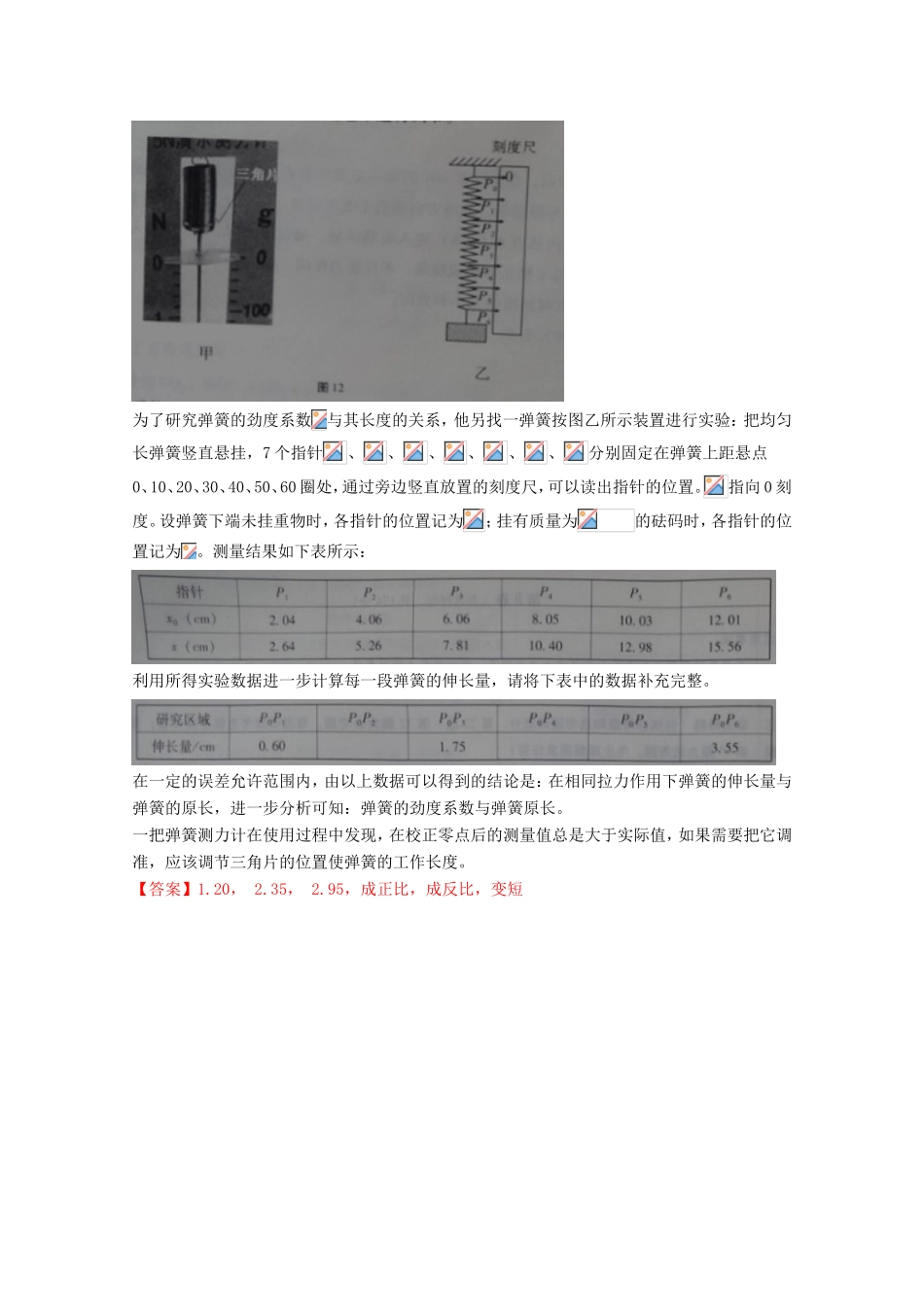 （讲练测）高考物理一轮复习 专题08 探究弹力与弹簧伸长之间的关系（测）（ 含解析）-人教版高三全册物理试题_第2页