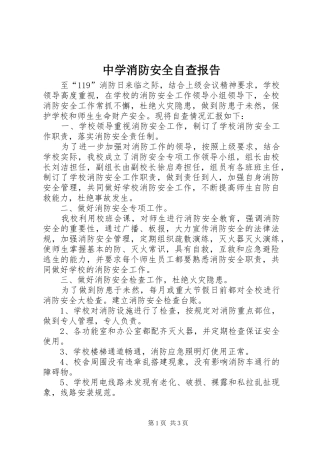 2024年中学消防安全自查报告