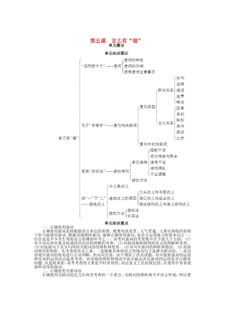 （课堂设计）高中语文 第五课 言之有“理”单元整合与过关检测 新人教版选修《语言文字应用》