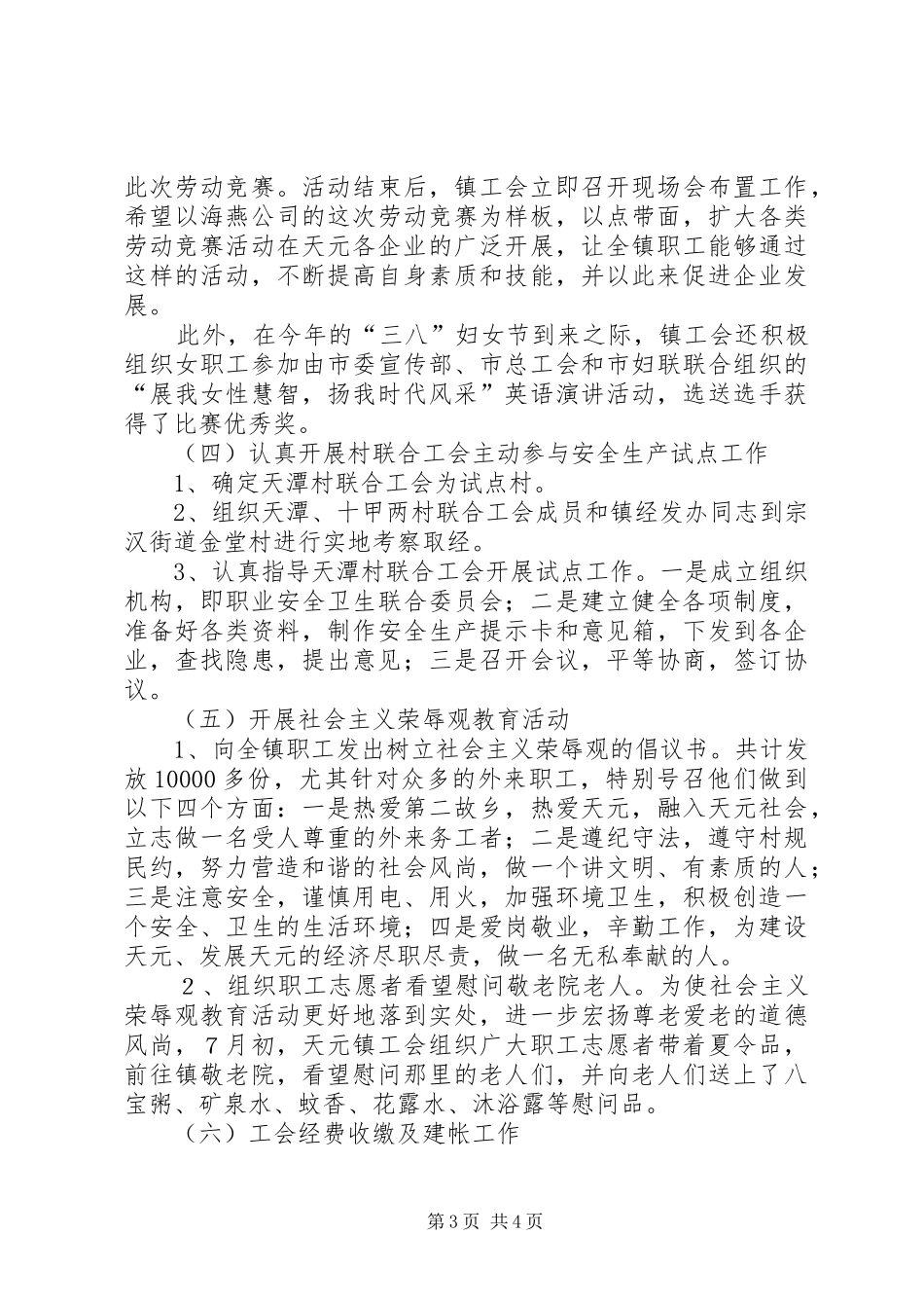 2024年镇工会工作总结及下步工作安排_第3页
