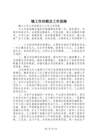 2024年镇工作回顾及工作思路