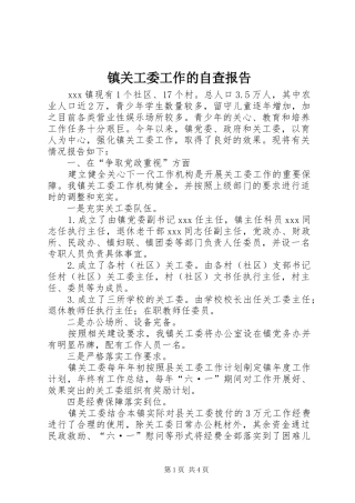 2024年镇关工委工作的自查报告
