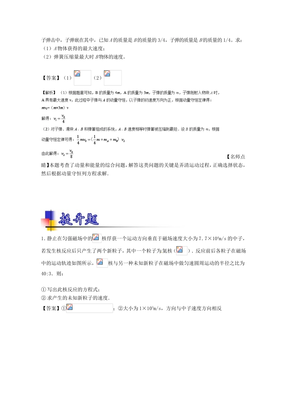 （讲练测）高考物理一轮复习 专题59 动量守恒定律及其应用（练）（含解析）-人教版高三全册物理试题_第2页