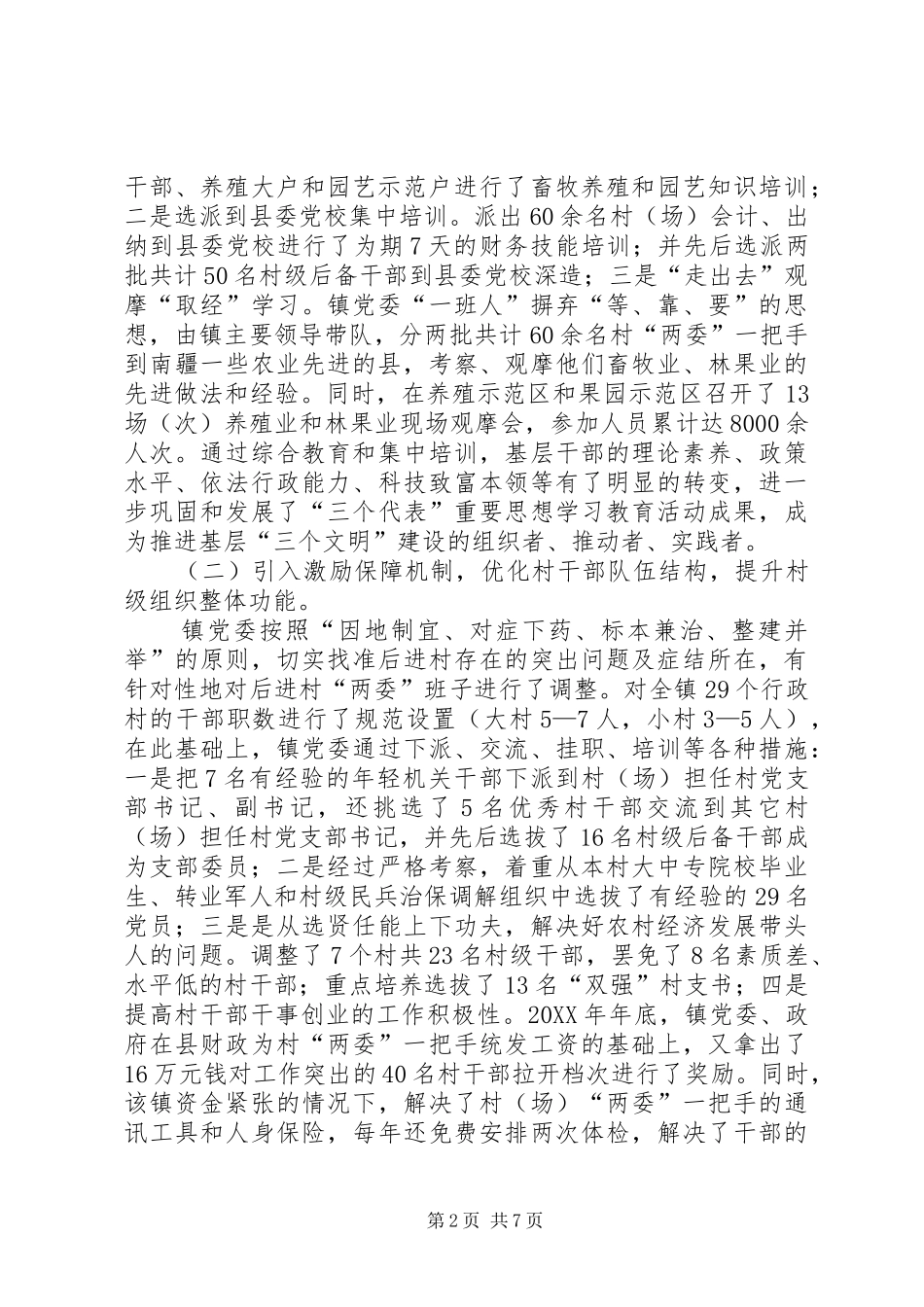 2024年镇基层组织建设经验汇报材料_第2页