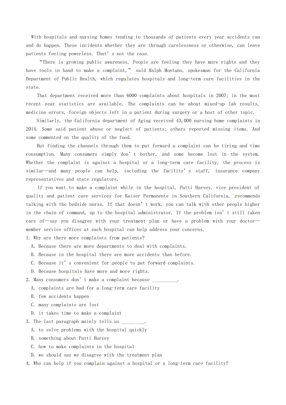 （讲练测）高考英语二轮复习 专题04 阅读理解Ⅱ：细节理解题（测）（含解析）-人教版高三全册英语试题_第3页