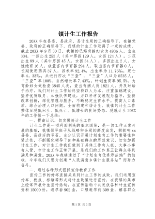 2024年镇计生工作报告