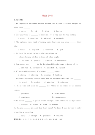 （讲练测）高考英语一轮复习  Unit 3-5（练）（含解析）新人教版选修6-新人教版高三选修6英语试题