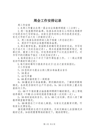 2024年周会工作安排记录