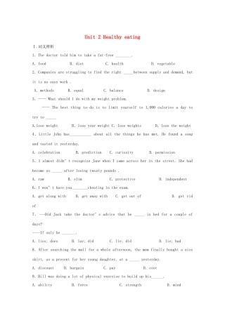 （讲练测）高考英语一轮复习 Unit 2 Healthy eating（练）（含解析）新人教版必修3-新人教版高三必修3英语试题