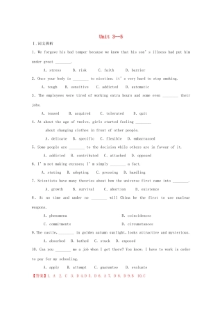 （讲练测）高考英语一轮复习 Unit 3-5（练）新人教版选修6-新人教版高三选修6英语试题