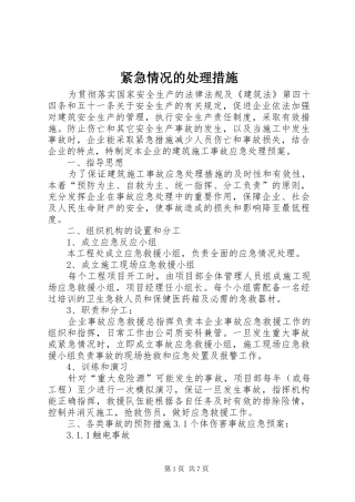 2024年紧急情况的处理措施
