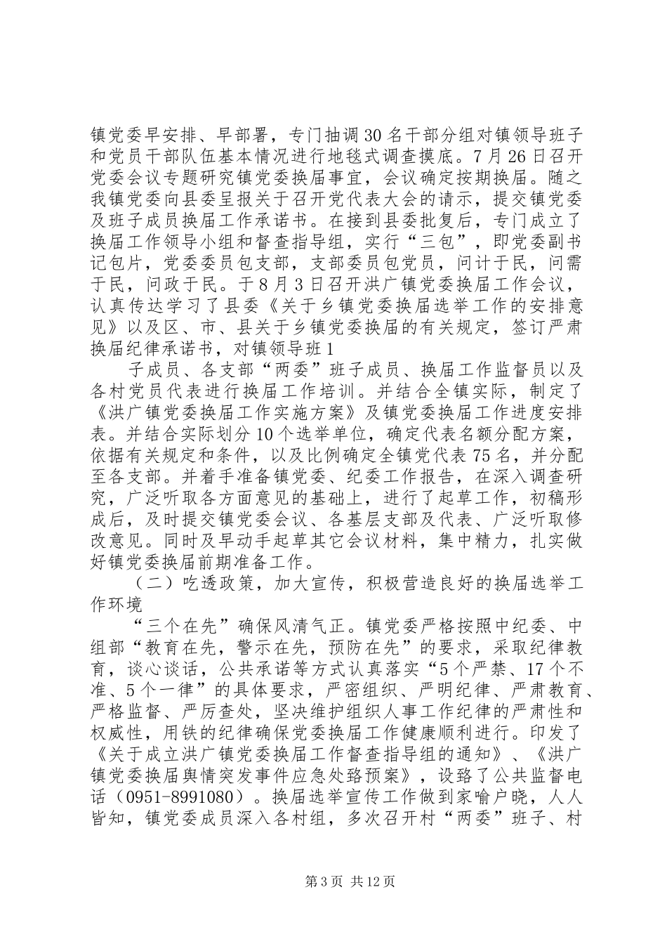 2024年锦山镇党委换届工作进展情况汇报_第3页