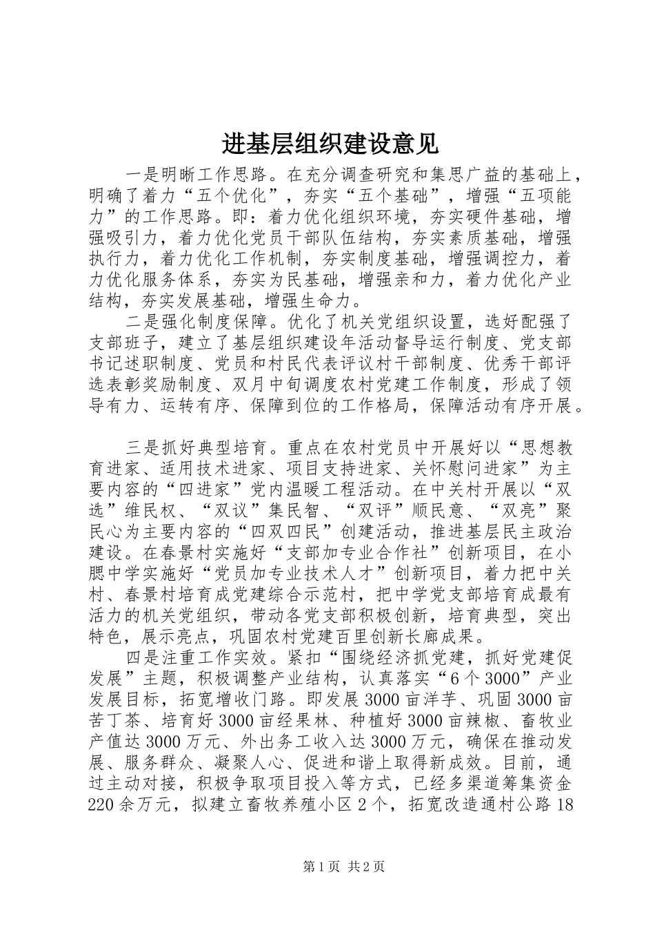 2024年进基层组织建设意见_第1页