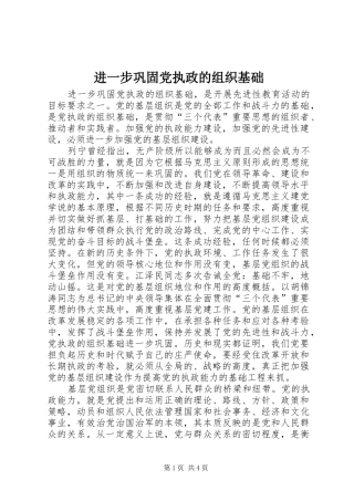 2024年进一步巩固党执政的组织基础