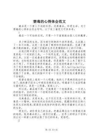 2024年禁毒的心得体会范文